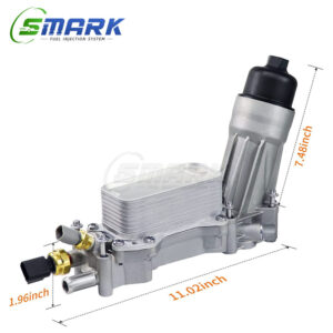 SMARK Engine Oil Cooler OEM 68105583AF+Gasket-ALU Compatible For Chrysler Dodge Jeep Ram 3.6L V6 2014-2022